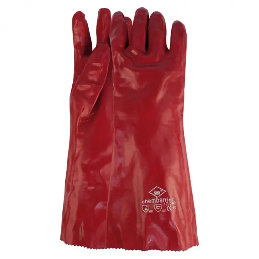 Werkhandschoen PVC rood - 45cm
