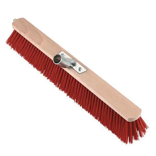Bezem nylon rood verstevigd - 80cm