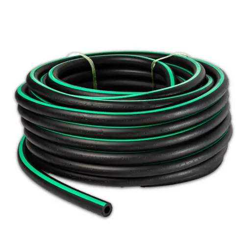 Melkslang rubber | groene streep | 16x27mm | 25mtr