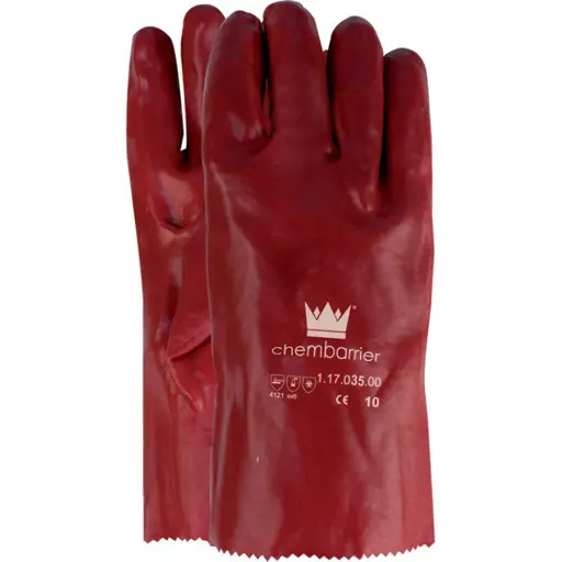 Werkhandschoen PVC rood - 27cm