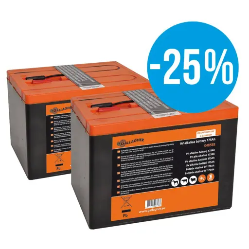 Gallagher Powerpack batterij duopack 2x 9V - 175Ah