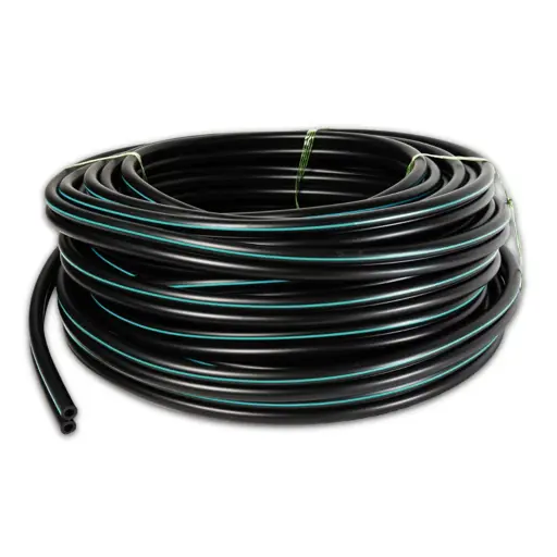 Pulsatieslang rubber dubbel | groene streep | 7,6x13,2mm  | 25mtr