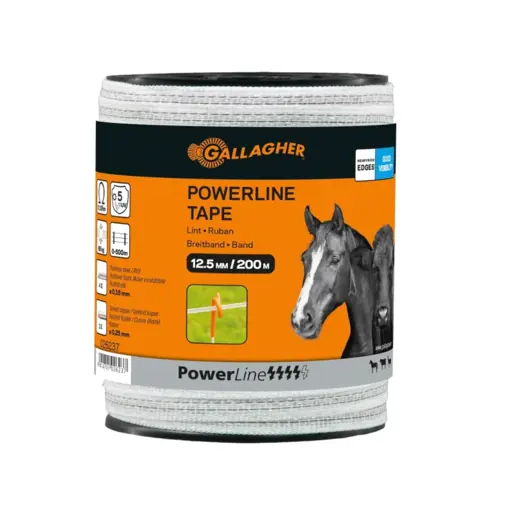 Gallagher PowerLine lint 12,5mm | wit 200mtr