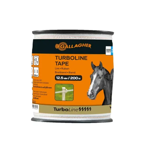Gallagher TurboLine lint 12,5mm | wit 200mtr