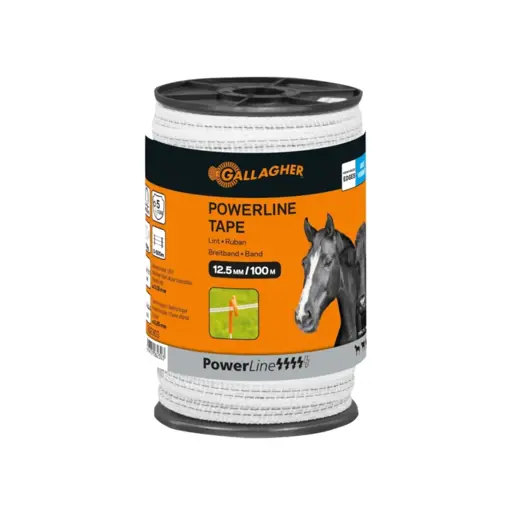Gallagher PowerLine lint 12,5mm | wit 100mtr