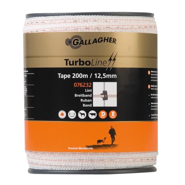 Gallagher TurboLine lint 200mtr / 12,5mm wit