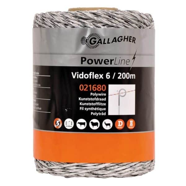 Gallagher Vidoflex 6 PowerLine wit schrikdraad 200mtr