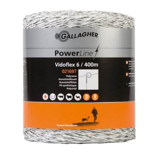 Gallagher Vidoflex 6 PowerLine wit schrikdraad 400mtr