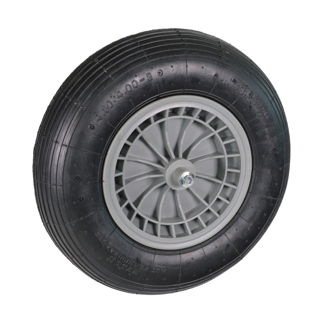 Kruiwagenwiel (kunststof velg) 400x8 - aslengte 13cm