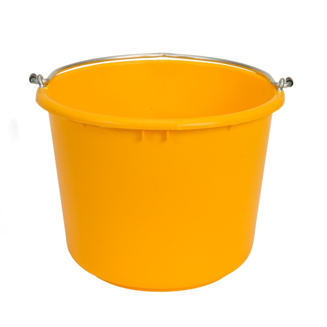 Emmer kunststof versterkte beugel geel 12ltr